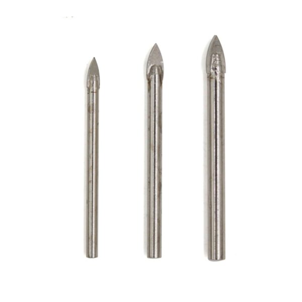 Sada vrtáků na sklo a keramiku  2 břitě, sada 3 ks, 5/6/8 mm, YG6X | 07-01-1003