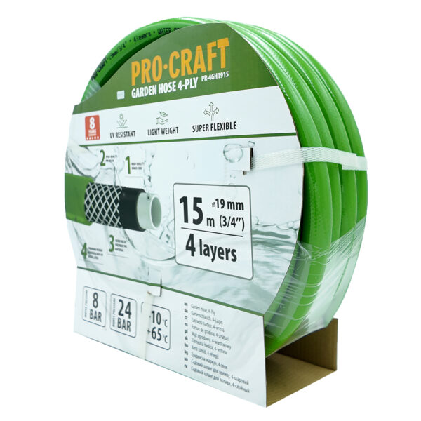 Zelená zahradní hadicí Procraft PR-4GH1915 | PR-4GH1915