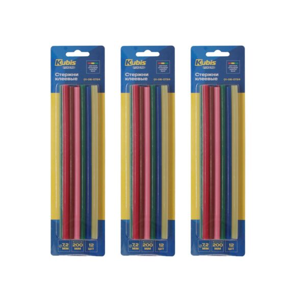 Tyčinky tavné, mix barev 7.2*200 mm, 12 ks (po 2 ks) | 01-06-0724