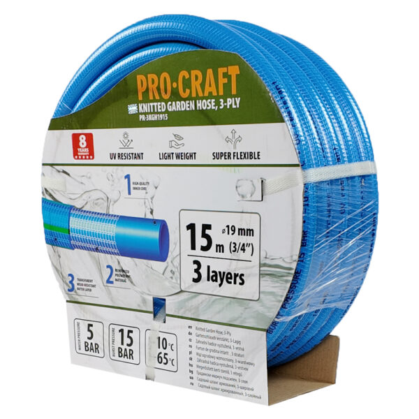 Modrá zahradní hadice Procraft PR-3KGH1915 3 vrstvy, 3/4" 15 m | PR-3KGH1915 - Image 2