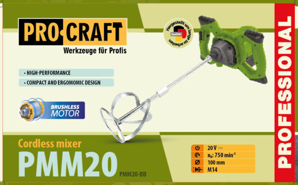 Aku míchadlo stavebních směsí Procraft PMM20 (bez baterie a nabíječky) | PMM20 - Image 17