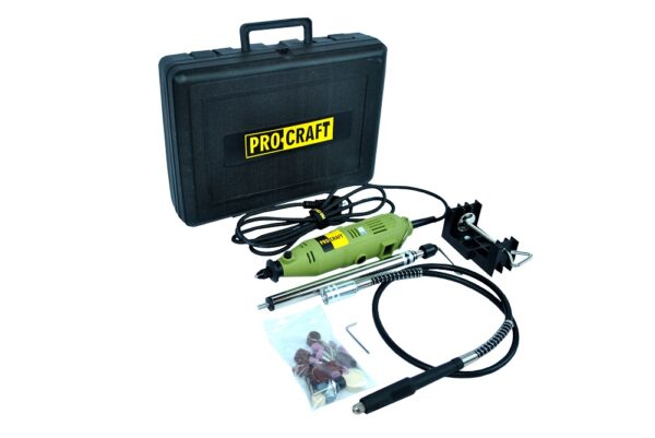 Přímá bruska Procraft PG400 + GK‑418 s ohebným nástavcem a příslušenstvím | SPG400/GK-418 - Image 2